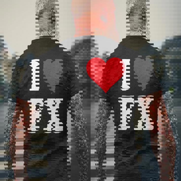 I Love Fx イニシャル I Heart FX 名前 F X メンズTシャツ バックプリント 高齢者への贈り物
