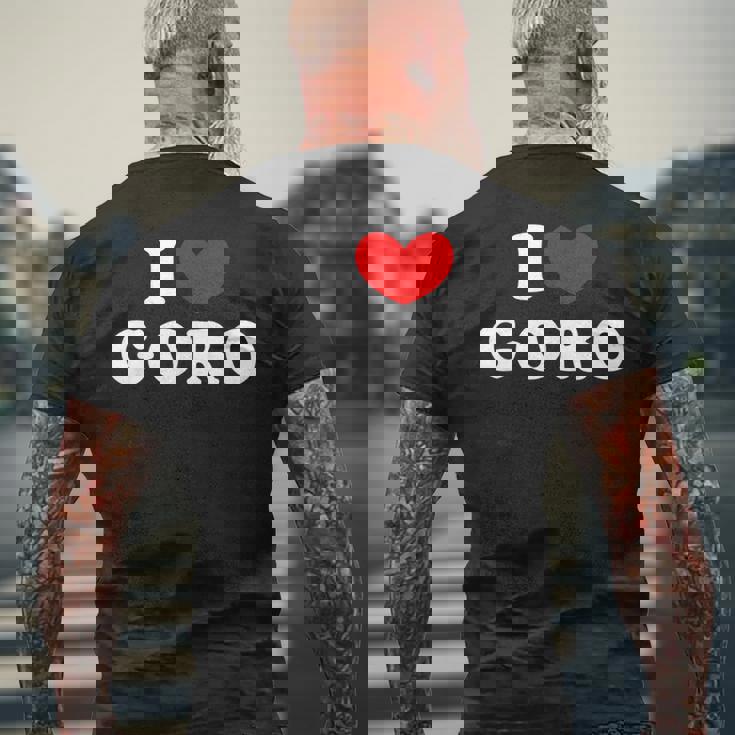 I Love Goro 私は愛する Goro メンズTシャツ バックプリント 高齢者への贈り物