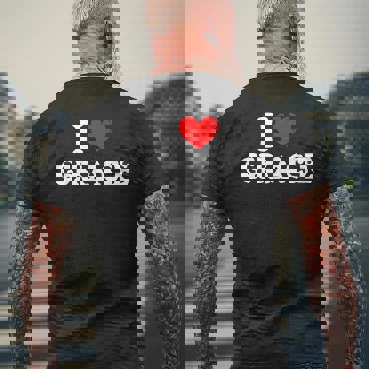 I Love Grace I Heart Grace ファーストネーム グレース ジョーク 面白い メンズTシャツ バックプリント 高齢者への贈り物