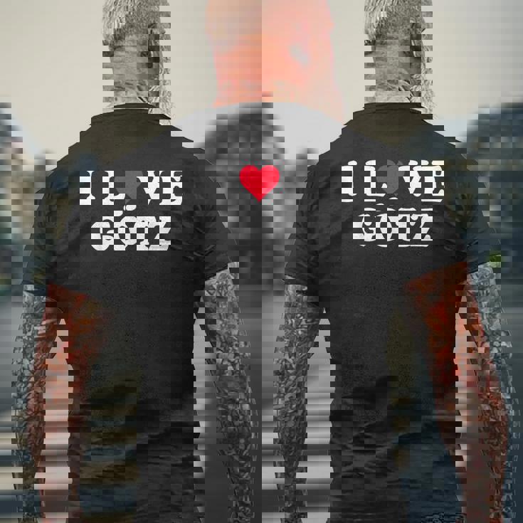 I Love Götz マッチング ガールフレンド&ボーイフレンド Götz 名前 メンズTシャツ バックプリント 高齢者への贈り物