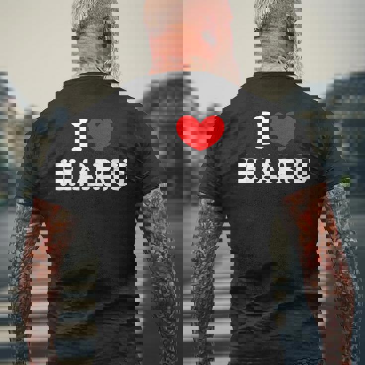 I Love Haru 私は愛する Haru メンズTシャツ バックプリント 高齢者への贈り物