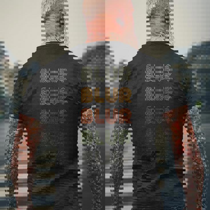 Love Heart Blr Grunge ビンテージスタイル ブラック ぼかし メンズTシャツ バックプリント 高齢者への贈り物