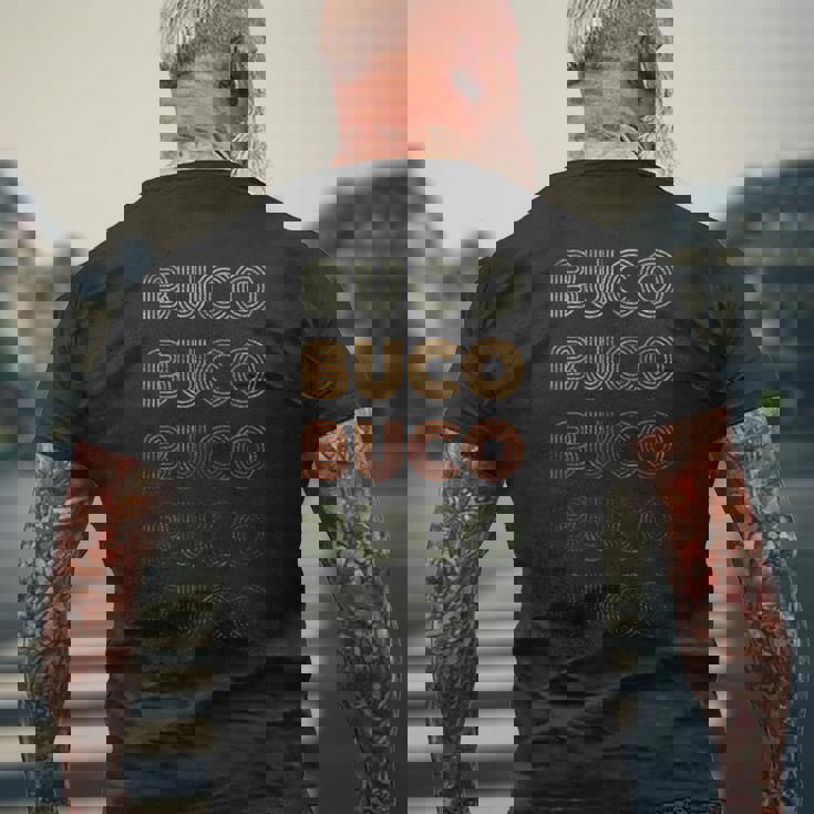 Love Heart Buco グランジ ビンテージスタイル ブラック Buco メンズTシャツ バックプリント 高齢者への贈り物