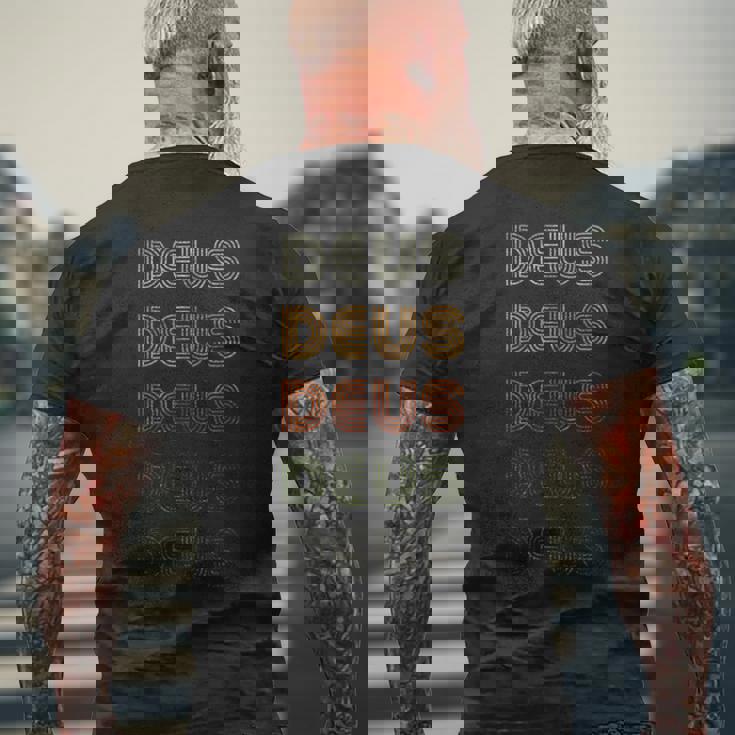 Love Heart Deus グランジ ビンテージスタイル ブラック デウス メンズTシャツ バックプリント 高齢者への贈り物