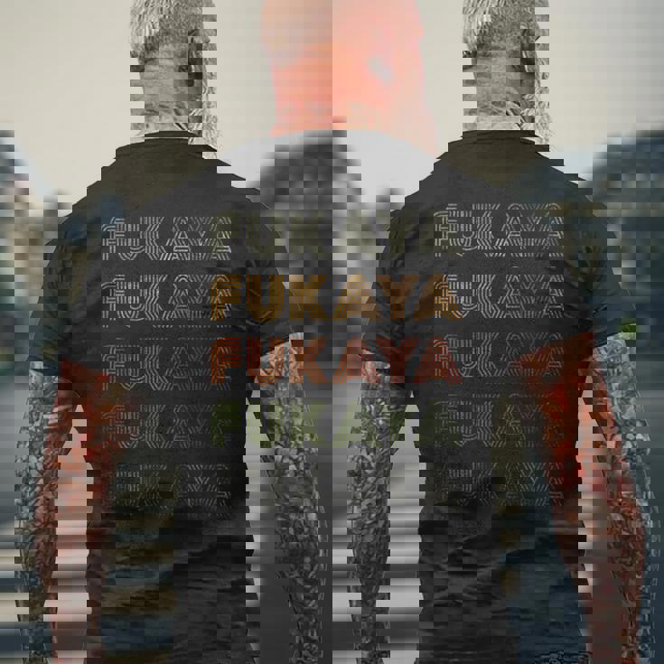 Love Heart Fukaya グランジ ヴィンテージスタイル ブラック 深谷 メンズTシャツ バックプリント 高齢者への贈り物