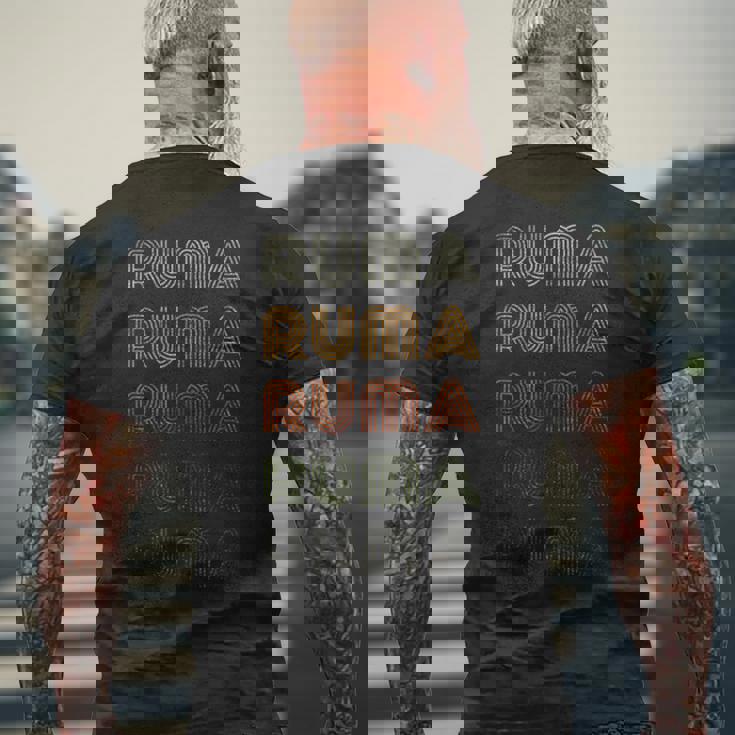 Love Heart Ruma グランジ ビンテージスタイル ブラック ルマ メンズTシャツ バックプリント 高齢者への贈り物