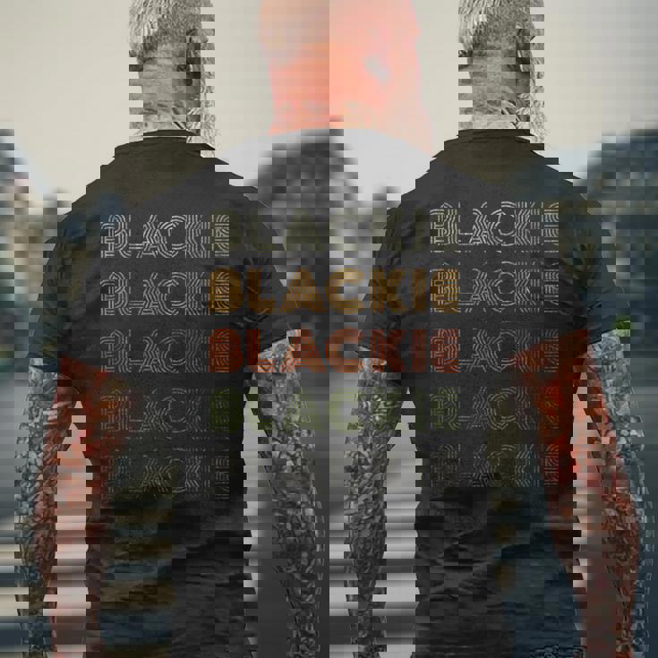 Love Heart ブラッキー グランジ ビンテージスタイル ブラック ブラッキー メンズTシャツ バックプリント 高齢者への贈り物