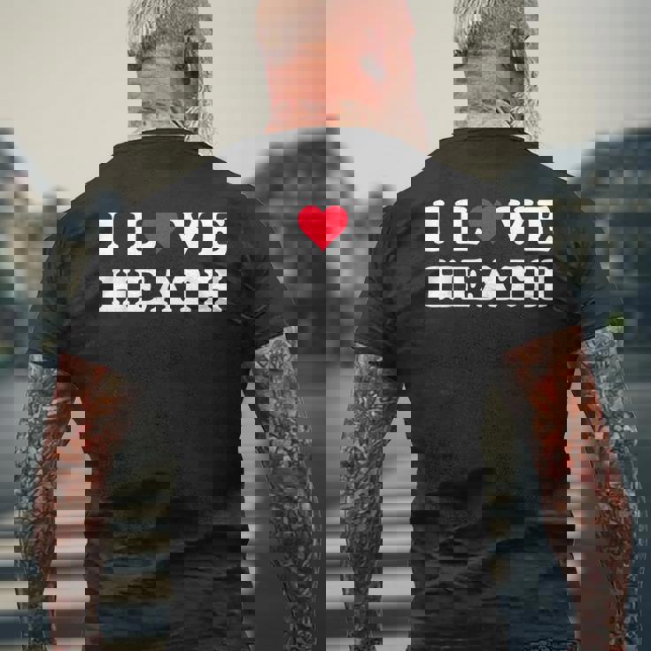 I Love Heath マッチング ガールフレンド&ボーイフレンド ヒースネーム メンズTシャツ バックプリント 高齢者への贈り物