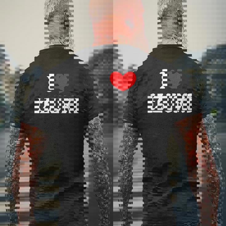 I Love Izumi 私は愛する Izumi メンズTシャツ バックプリント 高齢者への贈り物