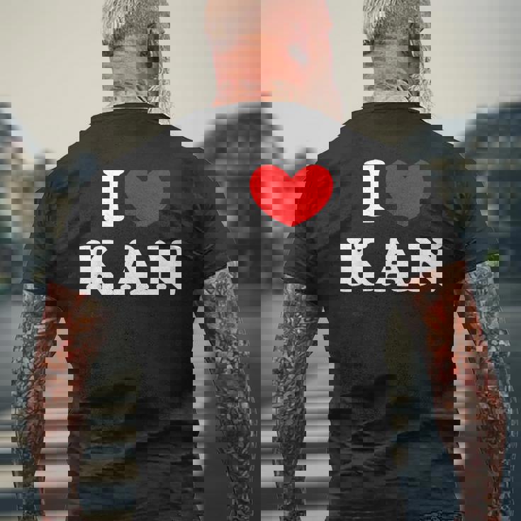 I Love Kan 私は愛する Kan メンズTシャツ バックプリント 高齢者への贈り物