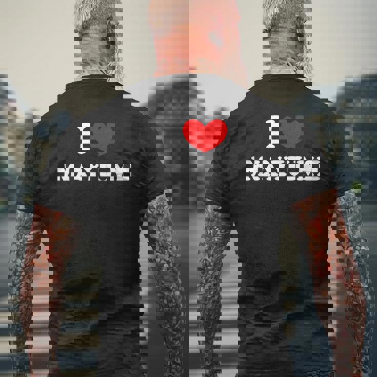 I Love Mayumi 私は愛する Mayumi メンズTシャツ バックプリント 高齢者への贈り物