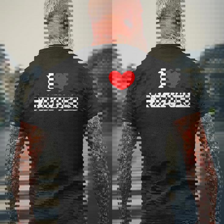 I Love Mizuki 私は愛する Mizuki メンズTシャツ バックプリント 高齢者への贈り物