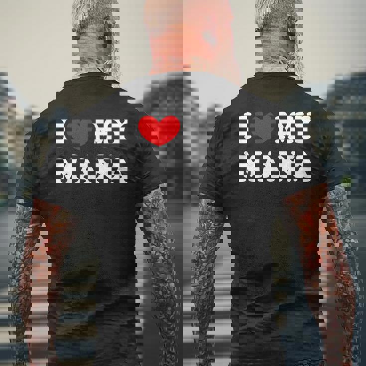 I Love My Mana アイ・ラブ・マイ・マナ メンズTシャツ バックプリント 高齢者への贈り物