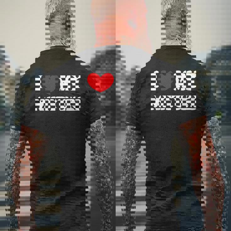 I Love My Miyuki 私はみゆきを愛しています メンズTシャツ バックプリント 高齢者への贈り物