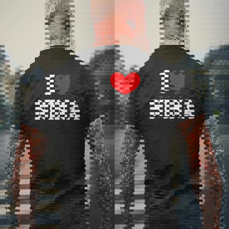 I Love Nina 私は愛する Nina メンズTシャツ バックプリント 高齢者への贈り物