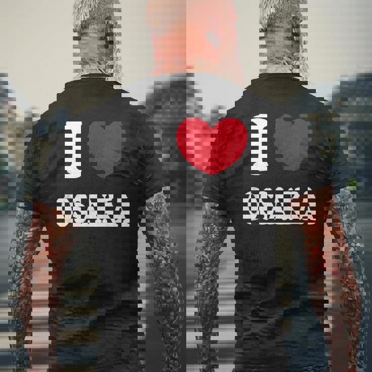 I Love Osaka アイ・ラブ大阪 メンズTシャツ バックプリント 高齢者への贈り物