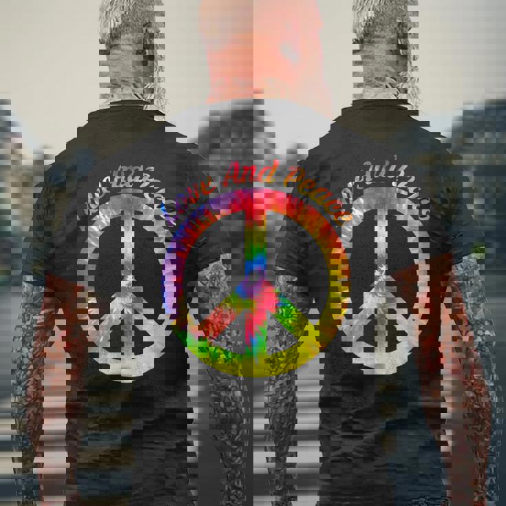 Love Peace 60年代70年代ヒッピーコスチューム Love Peace メンズTシャツ バックプリント 高齢者への贈り物
