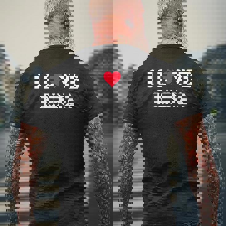 I Love Rina マッチング ガールフレンド&ボーイフレンド リナの名前 メンズTシャツ バックプリント 高齢者への贈り物