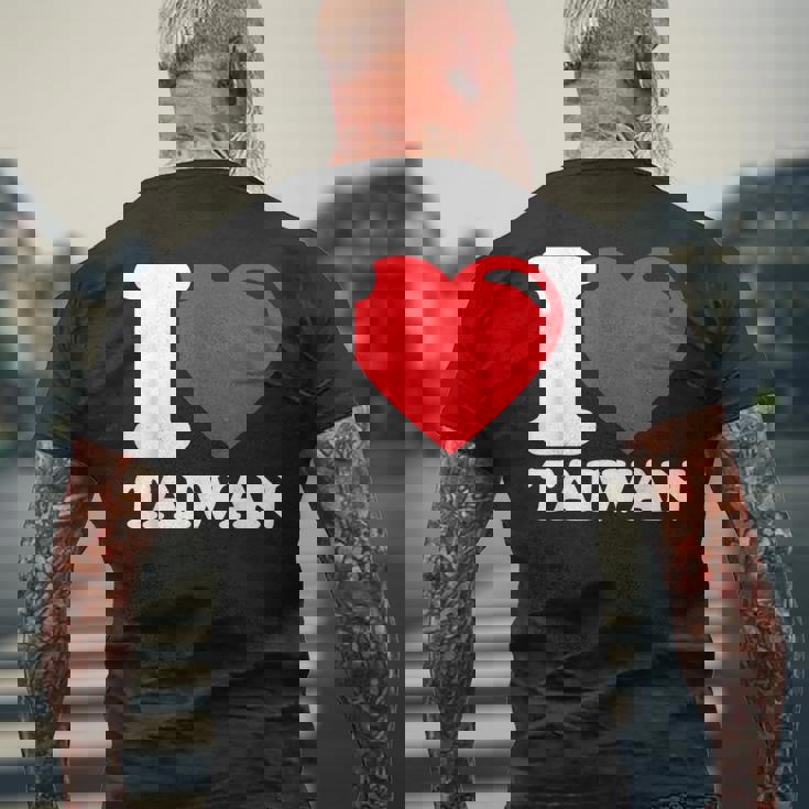 I Love Taiwan 台北国旗 ハートトラベル 台湾製品 メンズTシャツ バックプリント 高齢者への贈り物