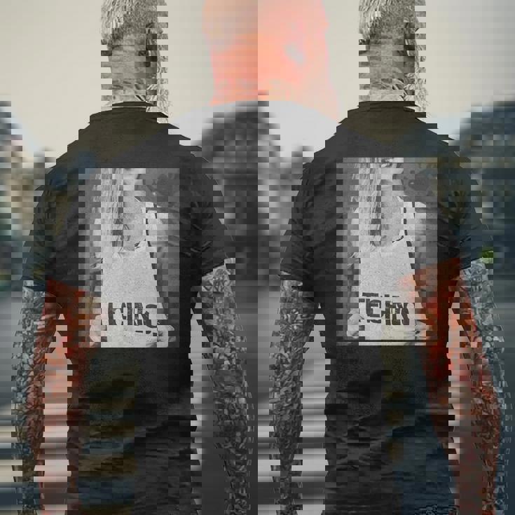 I Love Techno プリント セクシー テクノ レイブ パーティー メンズTシャツ バックプリント 高齢者への贈り物