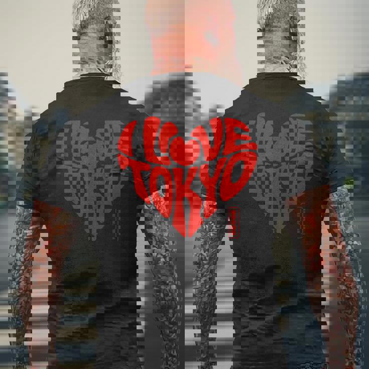 I Love Tokyo 日本の漢字文字 東京 日本 お土産 メンズTシャツ バックプリント 高齢者への贈り物