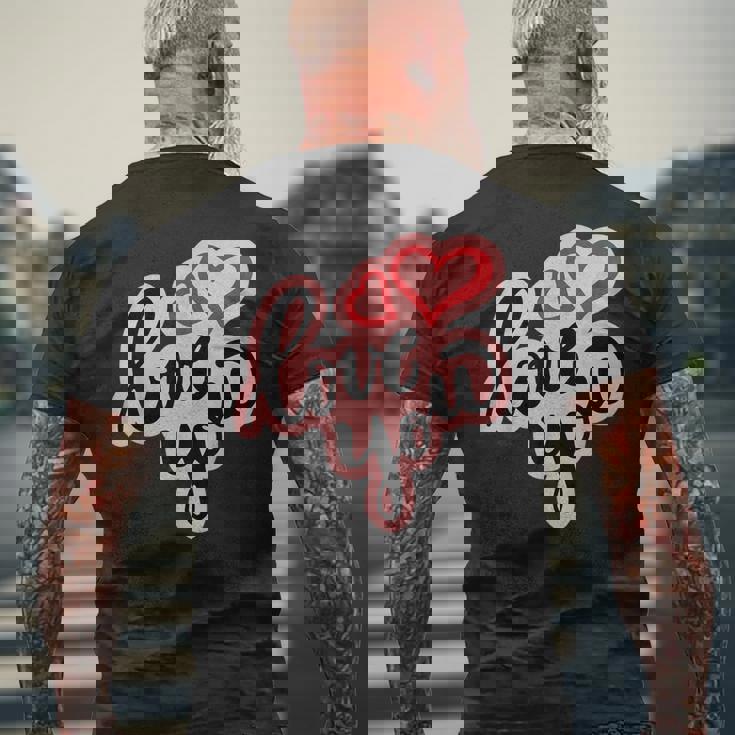 Love You Heart バレンタインデー 好きな人 パートナー 愛 メンズTシャツ バックプリント 高齢者への贈り物