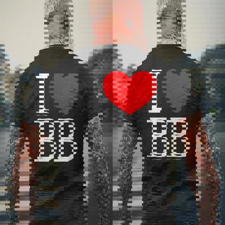 I Love ハート Bb メンズTシャツ バックプリント 高齢者への贈り物