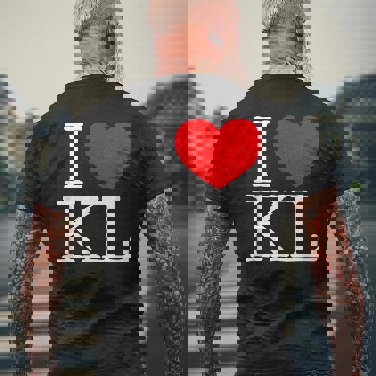 I Love ハート Kl メンズTシャツ バックプリント 高齢者への贈り物