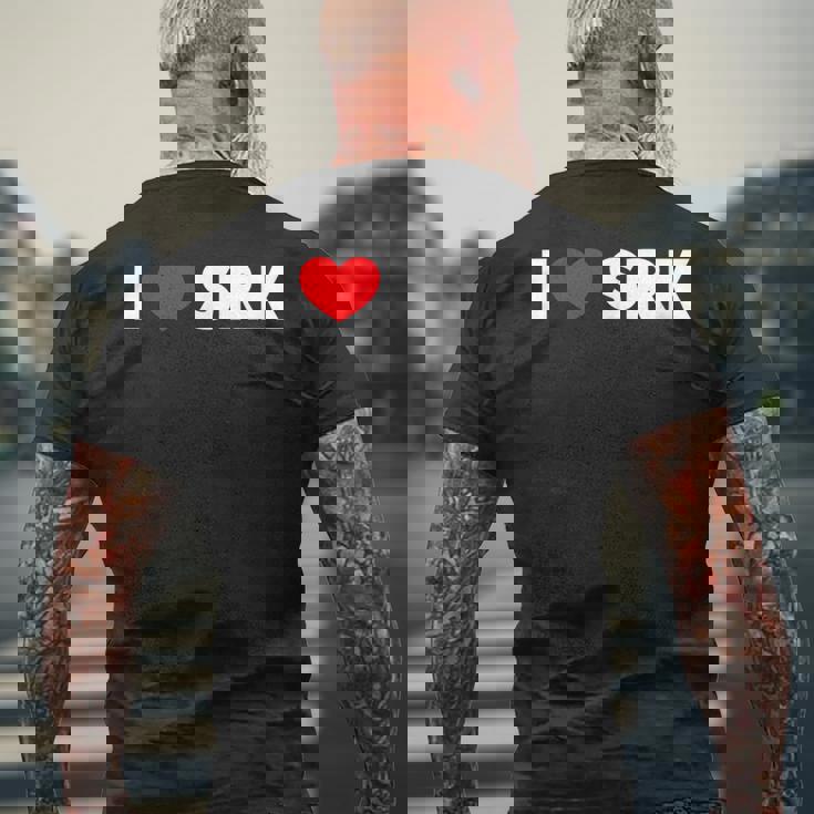 I Love ハートrk メンズTシャツ バックプリント 高齢者への贈り物