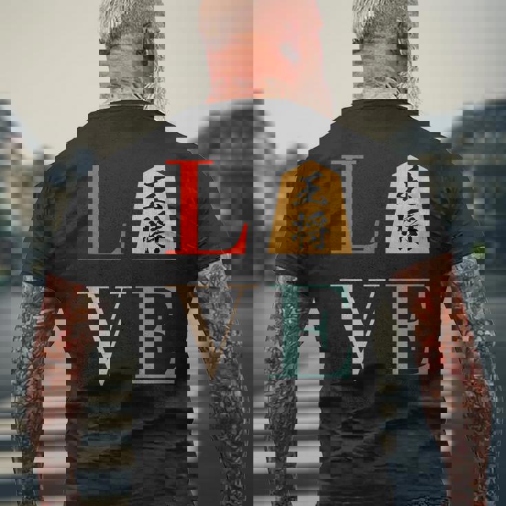 Love 王将 将棋 駒 面白いtシャツ おもしろ グッズ 服 筆文字 文字入り 面白い 文字 ネタ メンズ メンズTシャツ バックプリント 高齢者への贈り物