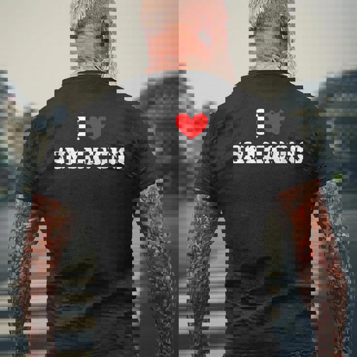 I Loveim Racing ゲームホイールレースシミュレーター シムレーサー メンズTシャツ バックプリント 高齢者への贈り物