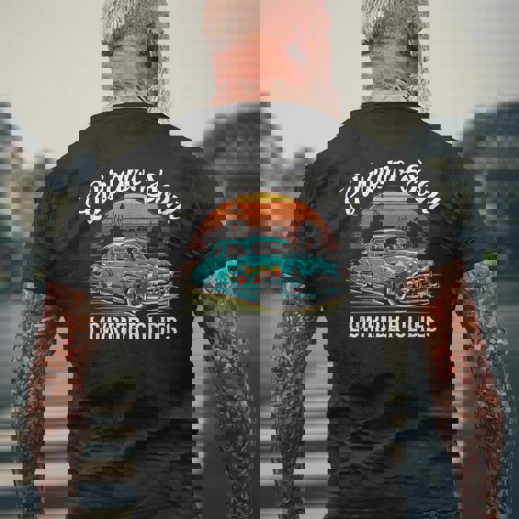 Lowrider Chicano Oldies カーデザイン クール クラシックカー メンズTシャツ バックプリント 高齢者への贈り物