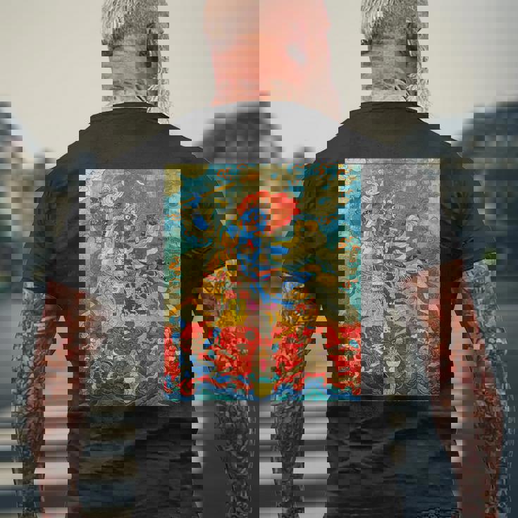 Magzor Gyalmo チベット仏教 タンカ 曼荼羅 仏教 メンズTシャツ バックプリント 高齢者への贈り物