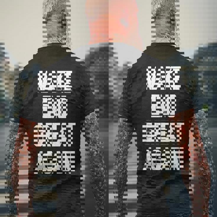 Make Emo Great Again インディーズミュージックエモ メンズTシャツ バックプリント 高齢者への贈り物