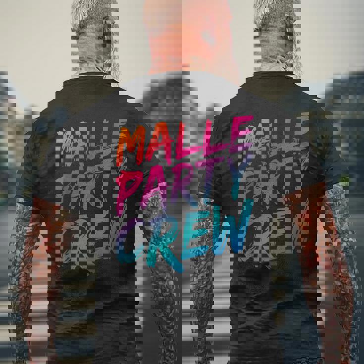 Malle Party Crew Groups Motif Mallorca Party Holiday T-Shirt mit Rückendruck Geschenke für alte Männer