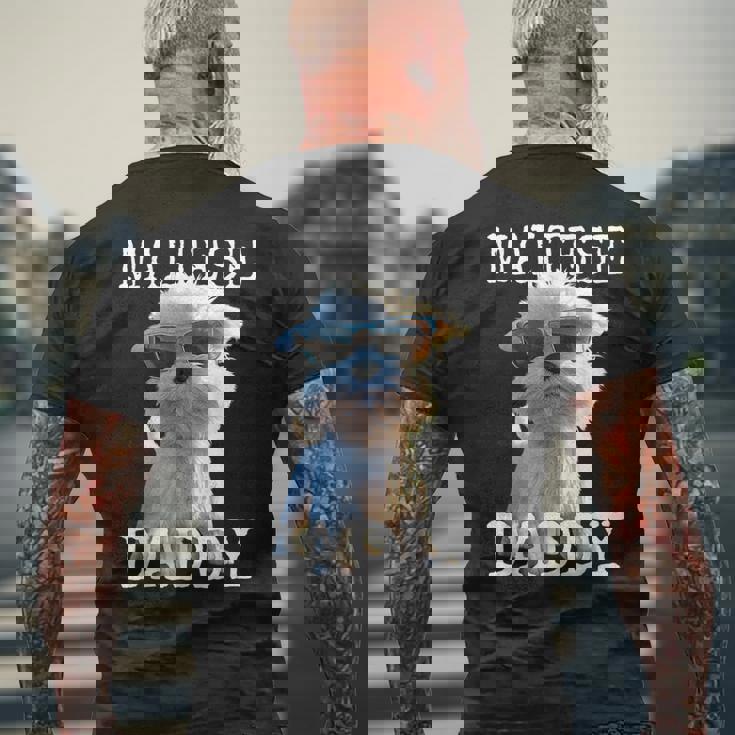 Maltese Daddyマルチーズ お父さん 犬 お父さん 父の日 お父さん スウィート・マルチーズ メンズTシャツ バックプリント 高齢者への贈り物