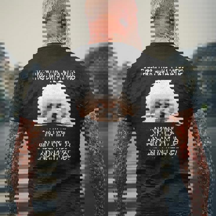 Maltese Dog Is On My Mind 面白い子犬オーナーデザイン メンズTシャツ バックプリント 高齢者への贈り物