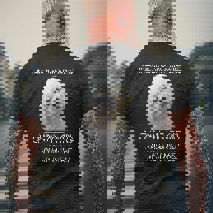 Maltese Puppy Is On My Mind 面白い犬のオーナーデザイン メンズTシャツ バックプリント 高齢者への贈り物