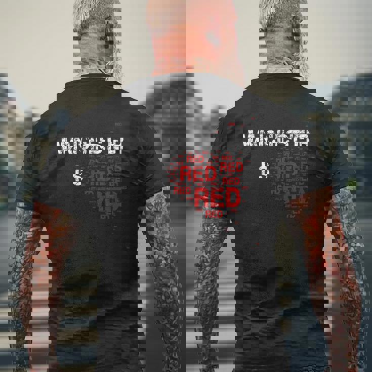 Manchester Is Red ファニー ユナイテッド フットボール サポーター メンズTシャツ バックプリント 高齢者への贈り物