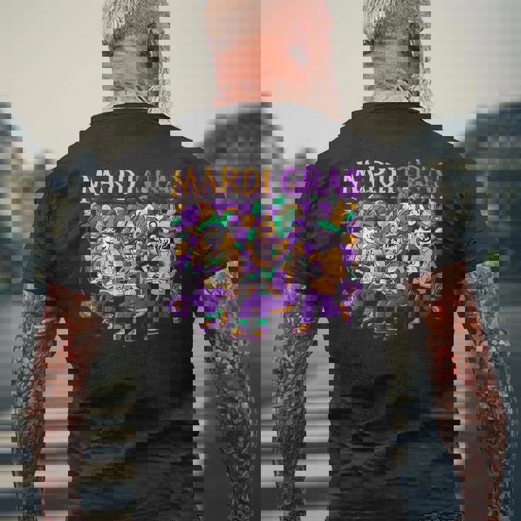 Mardi Gras ビデオゲームコントローラー シェア スチームフレンズ メンズTシャツ バックプリント 高齢者への贈り物