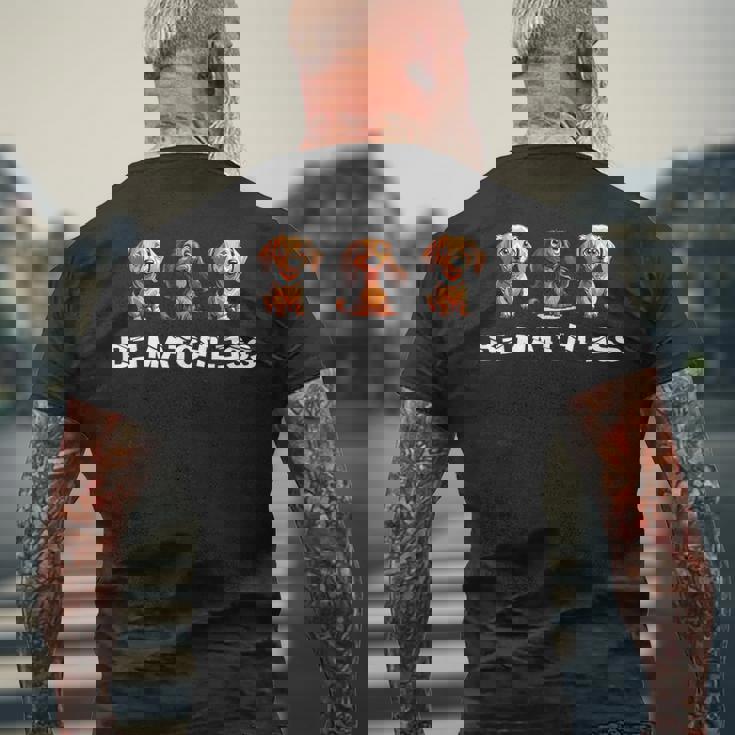 Be Matchless ファニー・ダックスフンド メンズTシャツ バックプリント 高齢者への贈り物