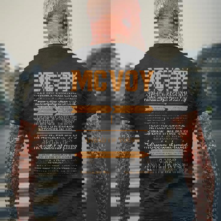 Mcvoy Completely Unexplainable Notices Everything But Won’T Say It Name Men's T-shirt Back Print Gifts for Old Men