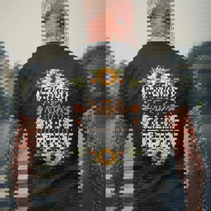 Meemaw ひまわり 好きな人 Call Me Meemaw メンズTシャツ バックプリント 高齢者への贈り物