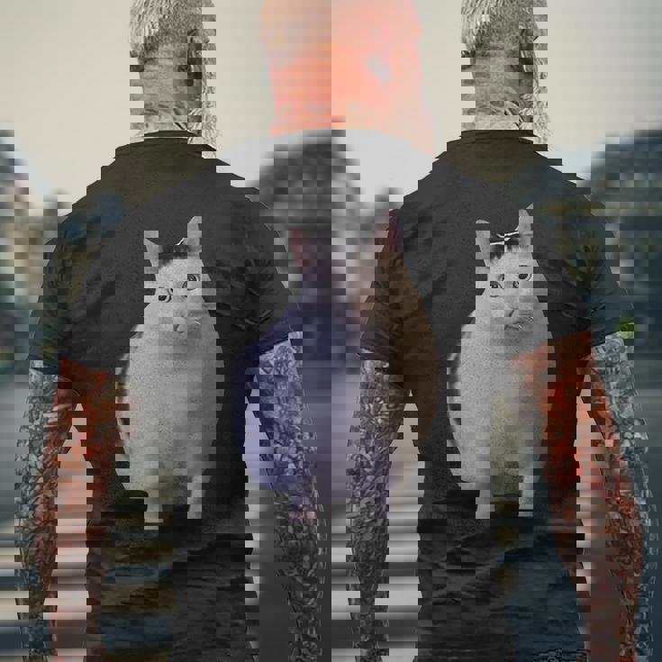 Meme Huh Catミームハァキャット面白い メンズTシャツ バックプリント 高齢者への贈り物