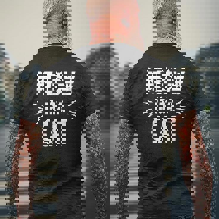 Meow I'm Cat おもしろい子猫好きデザイン メンズTシャツ バックプリント 高齢者への贈り物