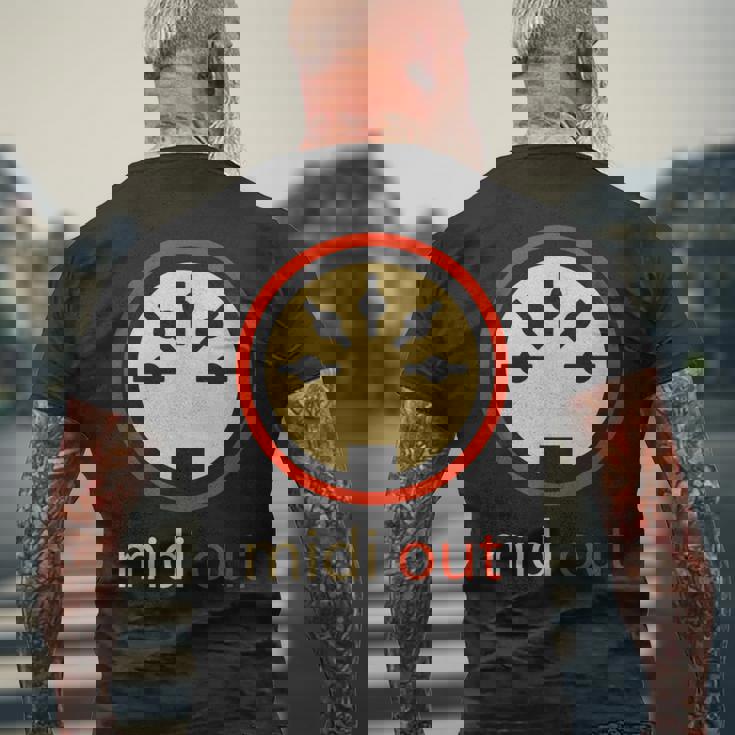 Midi Out 5極 Din オーディオシンセサイザー ヴィンテージステレオ メンズTシャツ バックプリント 高齢者への贈り物