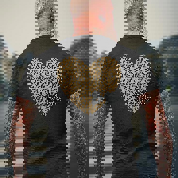 Be Mine ヒョウ柄 ハート メンズTシャツ バックプリント 高齢者への贈り物