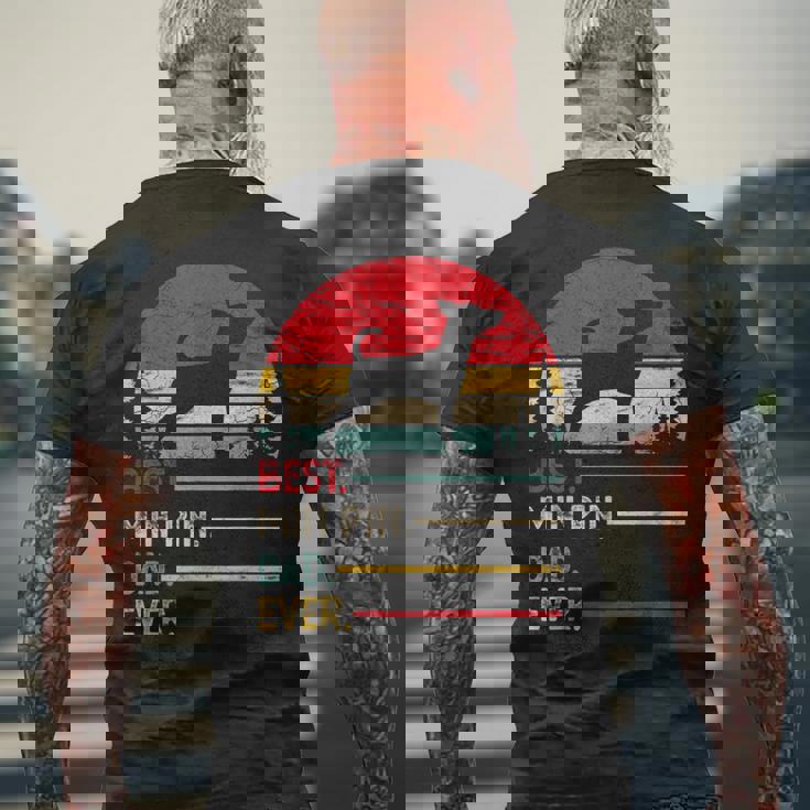 Miniature Pinscher Best Dad Ever Dogintage Retro Men T-shirt da uomo con stampa posteriore Regalos para ancianos