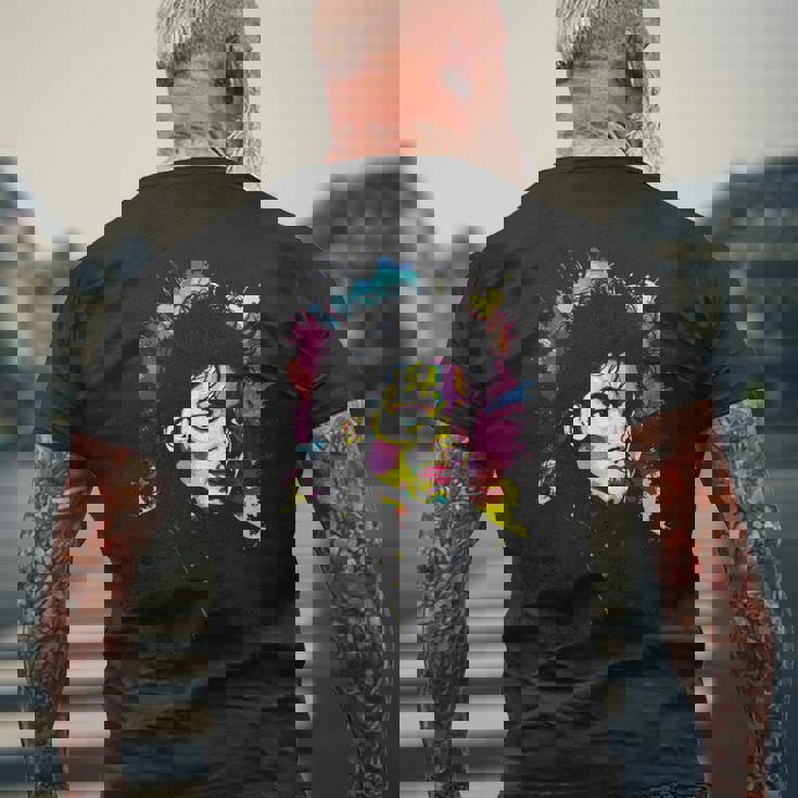 Mj Bad World 白黒スプラッター メンズTシャツ バックプリント 高齢者への贈り物