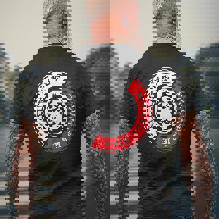 Monkey Bike レッドグラフィック メンズTシャツ バックプリント 高齢者への贈り物